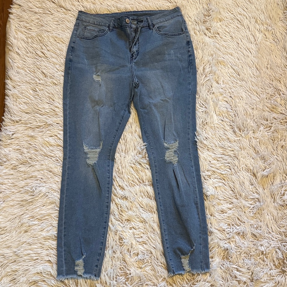 Amazon Women's Distressed Blue Skinny Jeans